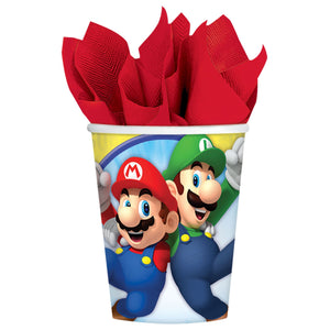 Super Mario Brothers Party Pack Seats 8 - Napkins, Plates, and Cups - Super Mario Brothers Party Supplies, Standard Party Pack