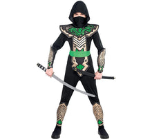 Load image into Gallery viewer, amscan Boys Ninja Dragon Slayer Costume - Small (4-6), Black
