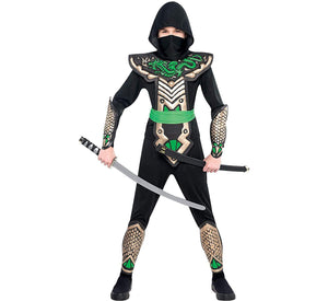 amscan Boys Ninja Dragon Slayer Costume - Small (4-6), Black