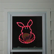 Load image into Gallery viewer, Impact Innovations Lighted Window Decoration, Pink and Green Easter Bunny
