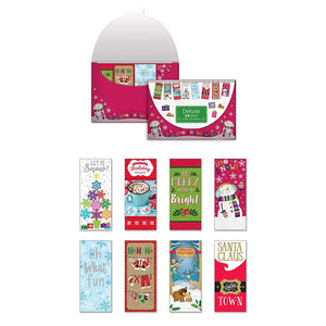 Pack of 24 Holiday Cards Tall, Contemporary/Whimsical Christmas Enclosure Cards with Envelopes
