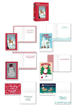 Load image into Gallery viewer, Bundle 30 Pack Christmas Holiday Greeting Cards of 6 Designs with Sentiment Inside
