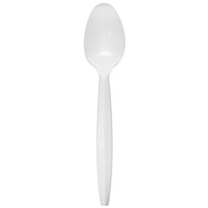 Lollicup U2013W Karat Medium-Heavy Weight Disposable Teaspoon, 5.9" Length, White (Pack of 1000)
