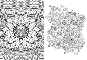 B-THERE Adult Coloring Books - Set of 4 Coloring Books, Over 125 Different Designs Combined! Mandala Coloring Books for Adults with Detailed Flower Designs Printed on Heavy Paper.