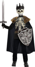 Load image into Gallery viewer, Party City Dark King Halloween Costume for Boys, Medium (8-10), Includes Printed Shirt, Mask with Crown and Cape
