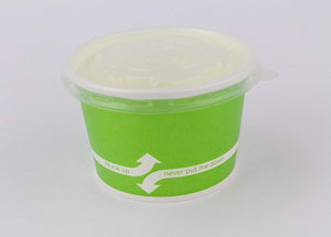100 Count Green Deli Containers Durable Food Storage Containers with Lids Hot and Cold Disposable 8oz Containers Use for Frozen Desserts Soups or Any Food of Your Choice