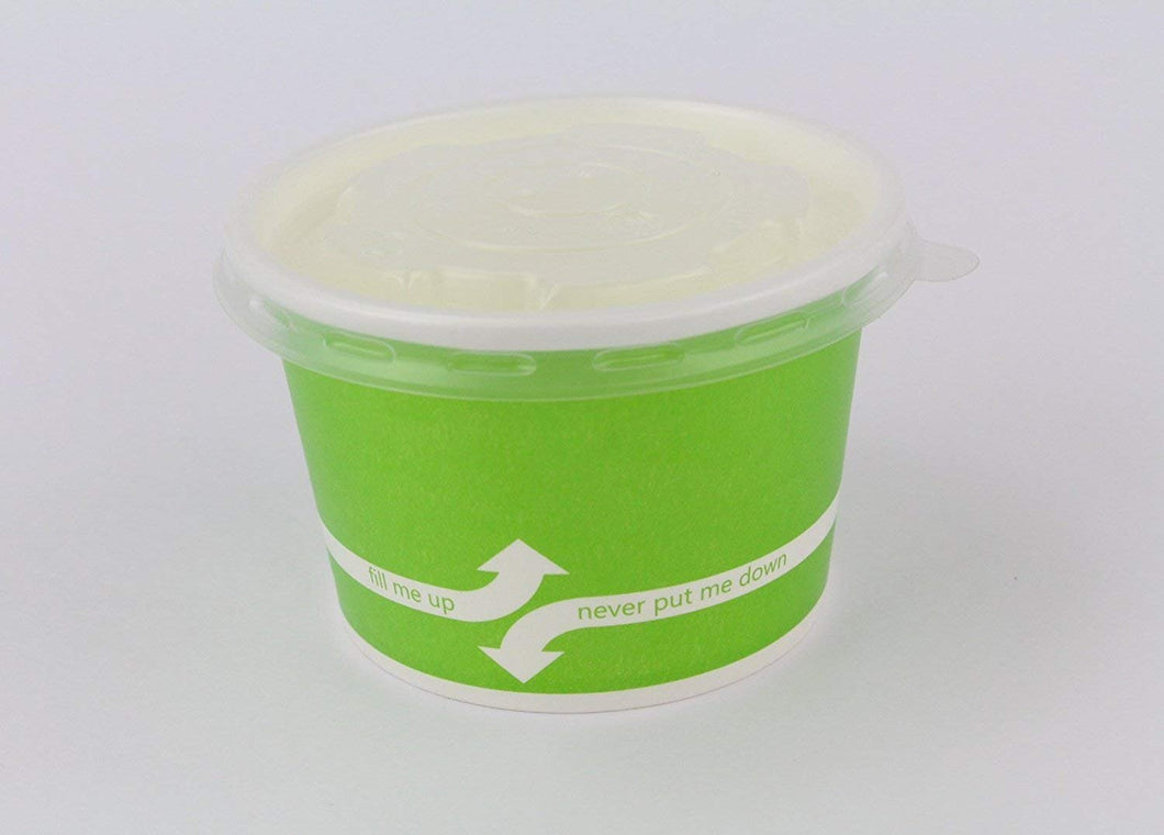 100 Count Green Deli Containers Durable Food Storage Containers with Lids Hot and Cold Disposable 8oz Containers Use for Frozen Desserts Soups or Any Food of Your Choice