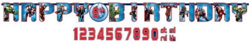 Amscan Avengers Birthday Party Add-An-Age Customizable Jumbo Letter Banner Decoration, 2' x 10