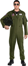 Load image into Gallery viewer, Party City Top Gun: Maverick Flight Costume for Kids, Halloween, Olive Green, Zipper Closure
