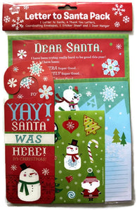 Letter to Santa Kit - for Christmas Write A Letter to Dear Santa Claus - with Envelopes, Stickers and Door Hang (1 kit)