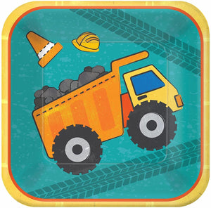 Construction Truck Party Decorations Supplies for 8 with Plates, Napkins, and Cups