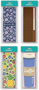 B-THERE 8 Pack Tall Notepad Set - 8.25" H x 2.93" W, 4 Assorted Designs for Checklists, Shopping Lists, Grocery Lists