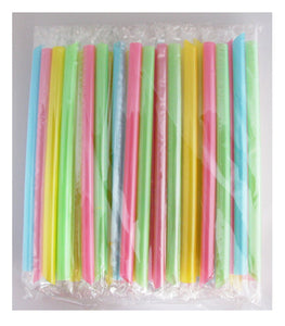120 Super Wide Milkshake Straws - 8" [ Individually Wrapped ]