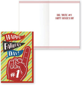 B-THERE Happy Father's Day Greeting Card, Large Handmade Beautifully Embellished W/Tip-ons, Foil, Glitter, Ribbon, Envelope for Father, Son, Grandfather (Happy Father's Day, Fishing)