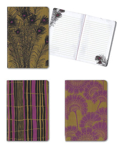 Set of 3 Florence Broadhurst Pocket Journals (Spot Floral) - 96 Lined Pages in each Notebook - 4.25" x 6.125" Notepad Size