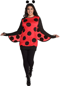 amscan Love Bug Halloween Costume for Women, Standard Size, Includes Headband, Tunic with Spotted Wings