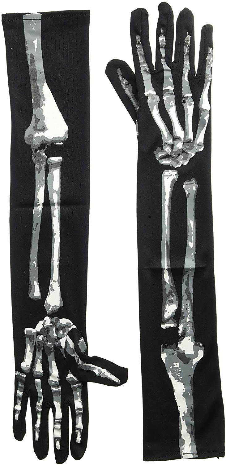 amscan Adult Long Skeleton Gloves
