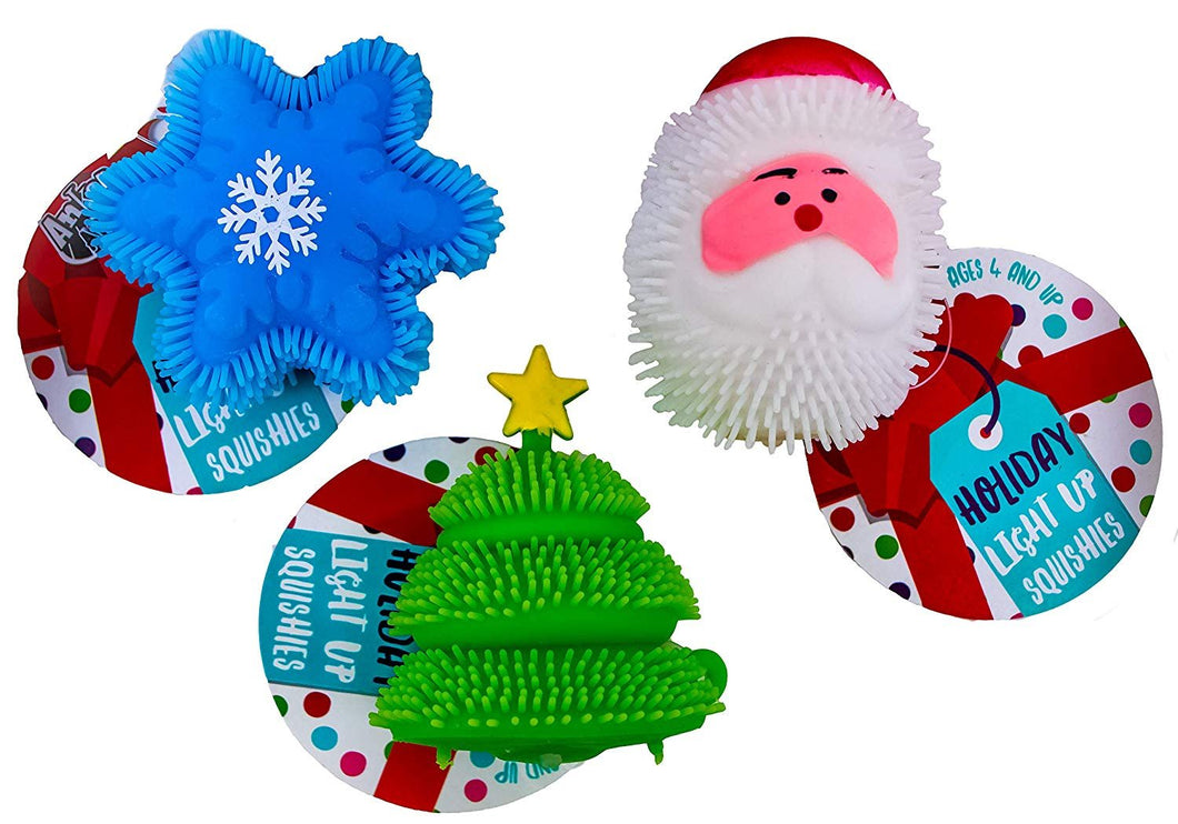 B-THERE Pack of 3 Christmas Light Up Ball - Squishies for The Holidays