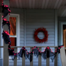 Load image into Gallery viewer, Impact Innovations 82589 Lighted Garland, Black Gauze with 35 Purple Mini Lights
