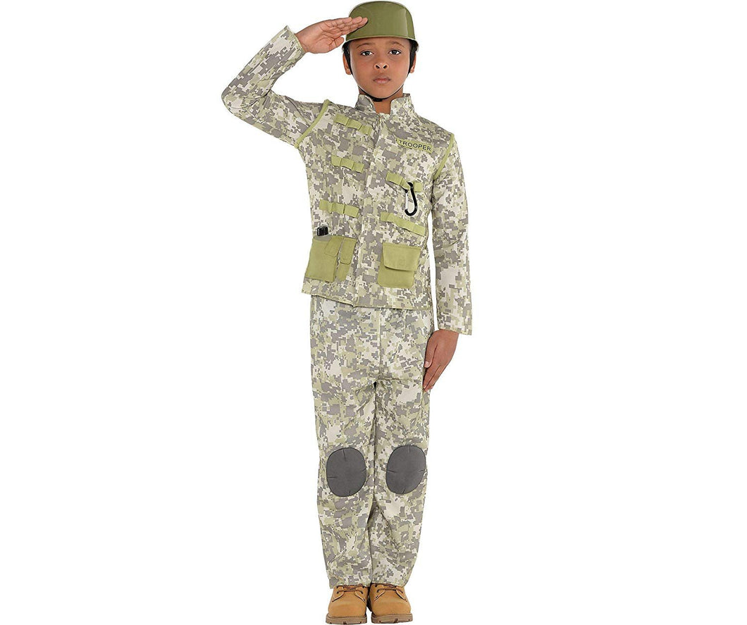 Amscan Combat Soldier Halloween Costume for Boys, Large, with Included Accessories