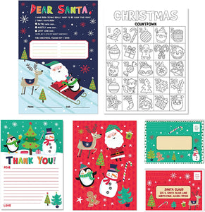 B-THERE 2-Pack Write a Letter to Santa Kit for Christmas Toy Wish List with Envelopes, Stickers and Coloring Christmas Countdown