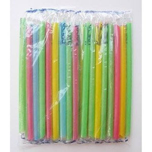 Large Milkshake Straws - Extra Wide Diameter - 50ct/Poly Bag. Cellophane Wrapped, Bright Colors Smoothie Iced Coffee Straws