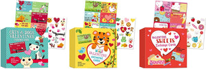 B-THERE 90 Cute School Valentine's Day Cards With 150 Stickers For Kids Both Boys and Girls. 3-Theme Packs: Cats and Dogs, Sweets, and the Wild