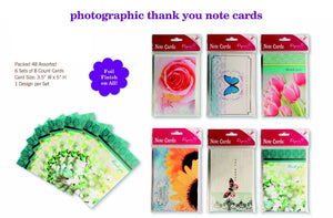 Assorted Thank You Appreciation Cards Bulk Blank Note Cards Set 48 Pack Assortment & 6 Designs, Baby Shower, Wedding, Bridal Shower, Condolence, Butterfly, Flower