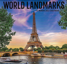 Load image into Gallery viewer, 2023 World Landmarks Full Size Calendar for Planning, Scheduling, and Organizing
