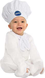 Party City Pillsbury Doughboy Halloween Costume for Babies, Includes Jumpsuit, Hat and Booties