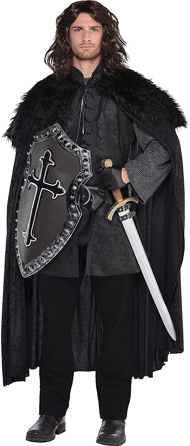 Furry Cloak Costume Accessory - Adult Standard Size, Black - 1 Pc