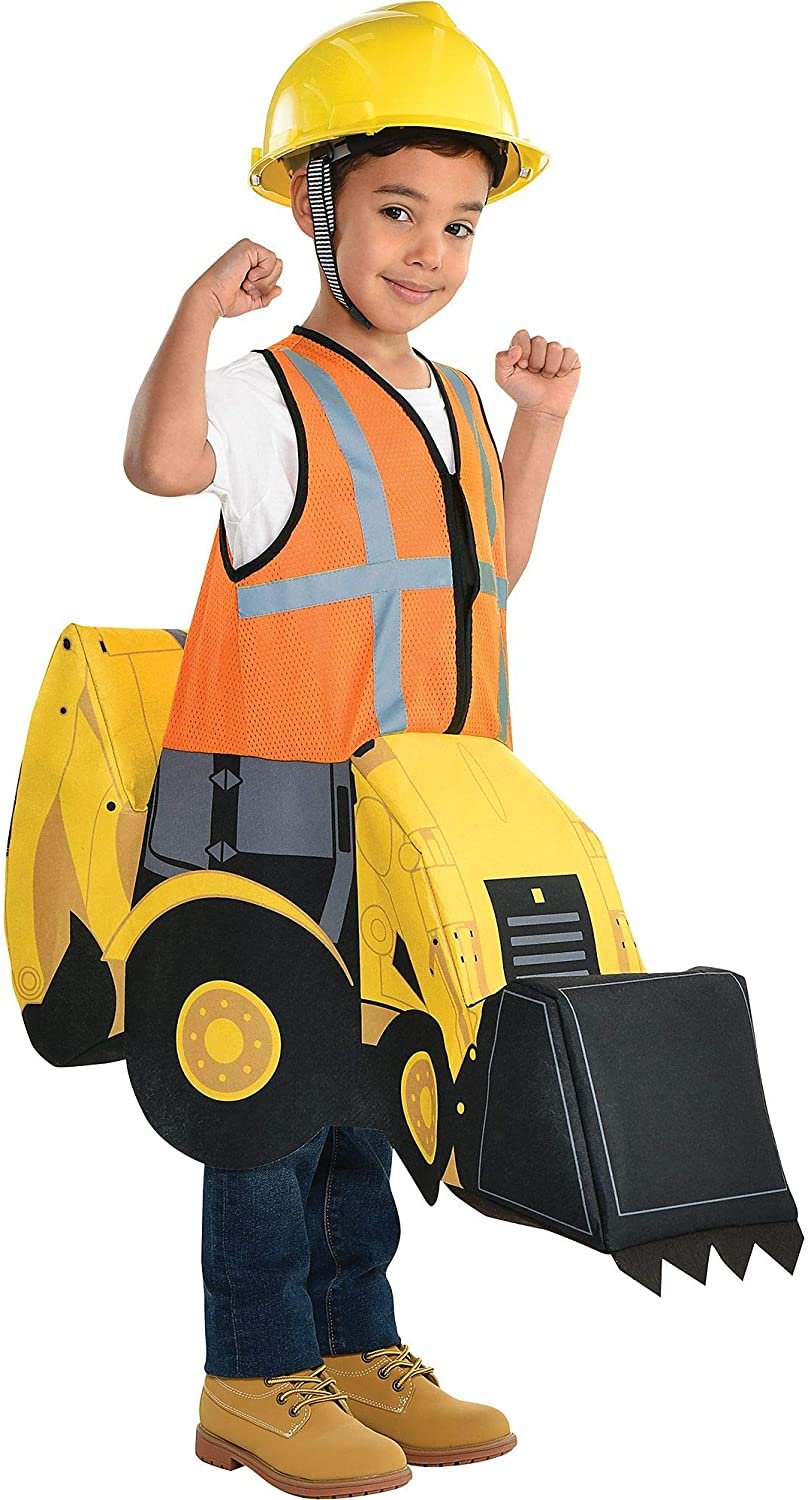 Party City Construction Digger Ride-On Halloween Costume for Children, Small, Includes Tractor Rider Suit