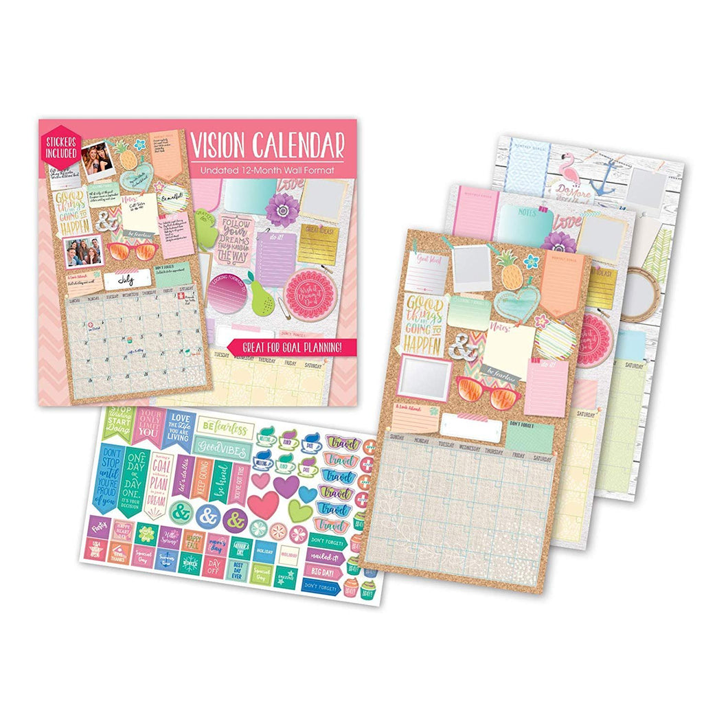 B-THERE Pack of 2 Monthly Undated Family Wall Calendars