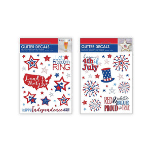 B-THERE Bundle of USA July 4 Decorations 5.5" x 8" Window Decals