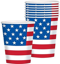 Load image into Gallery viewer, amscan Patriotic 4th of July Let Freedom Ring Hot or Cold Drink Paper Cups (8 Pack), Multi Color, 5.5 x 3

