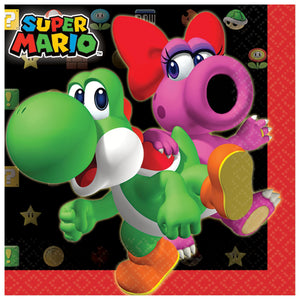 Super Mario Brothers Party Pack Seats 16 - Napkins, Plates, and Cups - Super Mario Brothers Party Supplies, Standard Party Pack