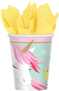 Paper Party Cups | Magical Unicorn Tableware Collection | 9 oz | 8 Pcs.
