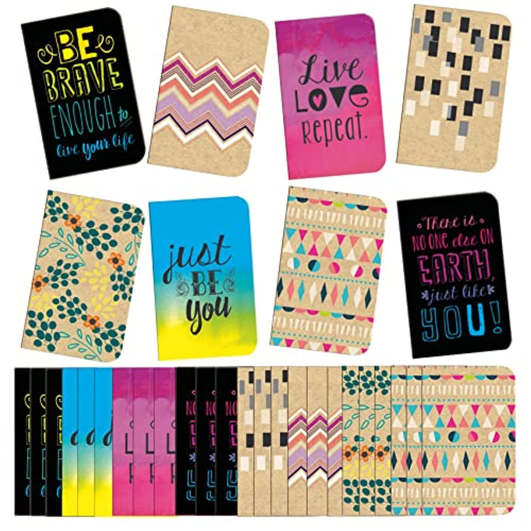 B-THERE 24 Pack Mini Notebooks for Women in Bulk Lined Small Journals, Pocket Size