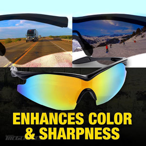 Bell+Howell Tac Glasses Sports Polarized Sunglasses For Men Women Cycling Driving Fishing Running 100% UV400 Protection- Tac Sunglasses with Anti Glare Polarized Lens As Seen On TV