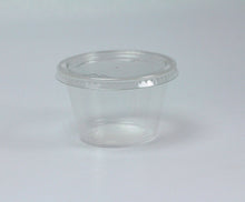 Load image into Gallery viewer, Disposable 4oz Plastic Condiment Cups with Lids, Souffle Portion, Jello Shot Cups, Salad Dressing, Sauce (200, Clear)
