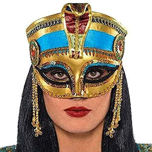 AMSCAN Egyptian Masquerade Mask Halloween Costume Accessories, One Size Multicolor, 10"X 6"