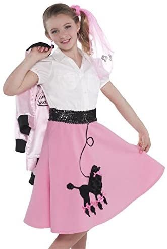 amscan Fabulous '50S Costume Party Poodle Skirt - Child Standard, Pink, Fabric, 14