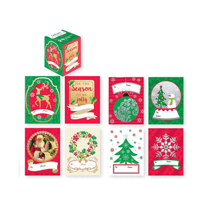 48 Self Adhesive Peel & Stick Christmas Gift Labels, Easy to Use Just Pull & Place 8 Different Designs