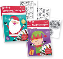 Load image into Gallery viewer, B-THERE Bundle of 2 Carry-Along Christmas Coloring Sets. Xmas Coloring Books - Includes Crayons
