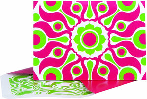The Gift Wrap Company Florence Broadhurst Collection Set of 10 Boxed Note Cards, Solar