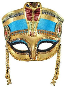 AMSCAN Egyptian Masquerade Mask Halloween Costume Accessories, One Size Multicolor, 10"X 6"