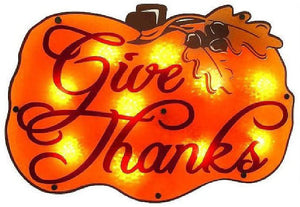 Impact Innovations Pumpkin Decor Give Thanks Shimmer Clear(16 1/2" wide x 11 1/2" high)