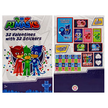 Load image into Gallery viewer, 32 Count School Valentines Day Illustrated Cards with Matching Stickers or Tattoos
