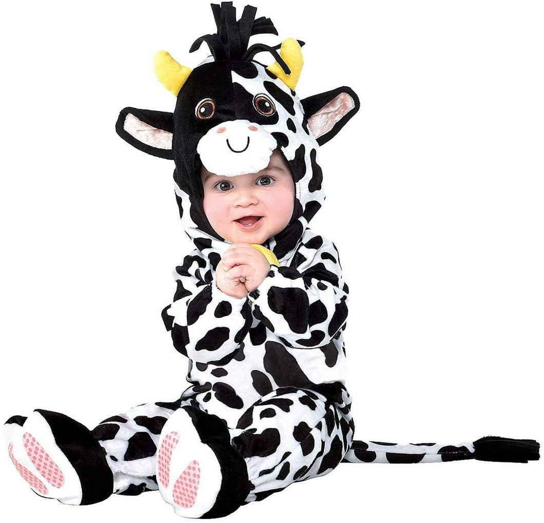 amscan Baby Mini Moo Costume‑ 6‑12 Months, Multicolored
